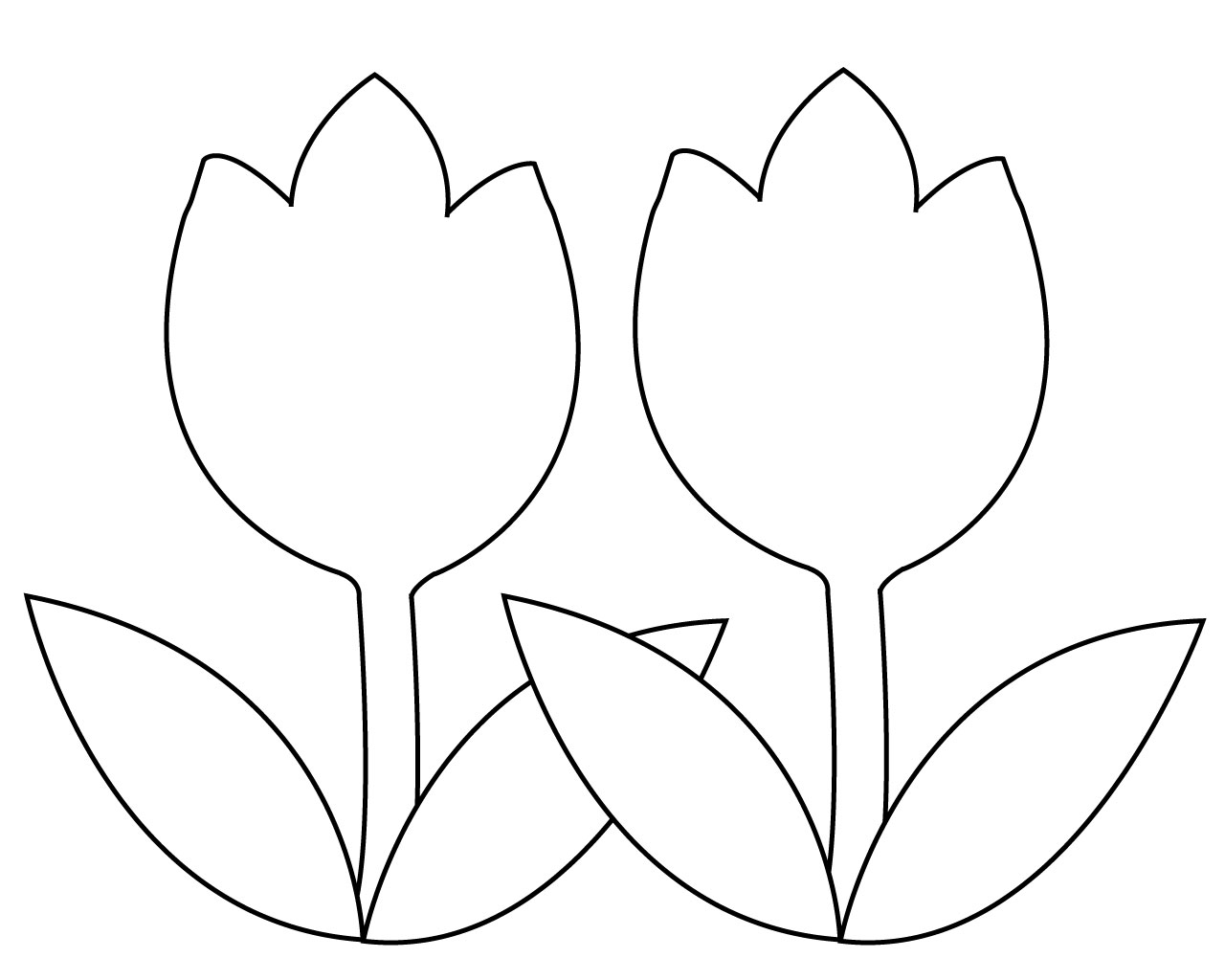 Tulip Simple Flower Coloring Pages   CareersPlay.com
